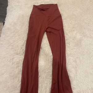 Brown lululemon groove flare yoga pants